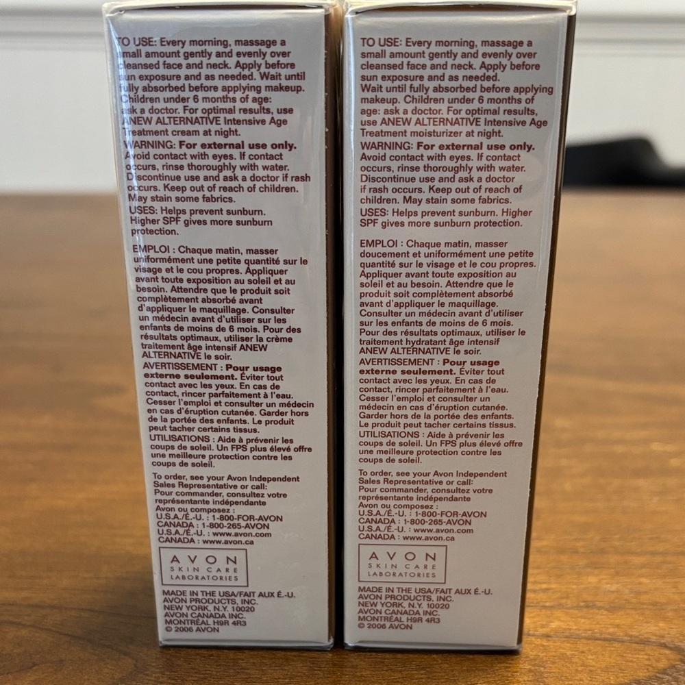 2 X Avon Anew Alternative Intensive Age Treatment SPF 25 DAY Sealed 50ml NOS - Picture 2 of 4